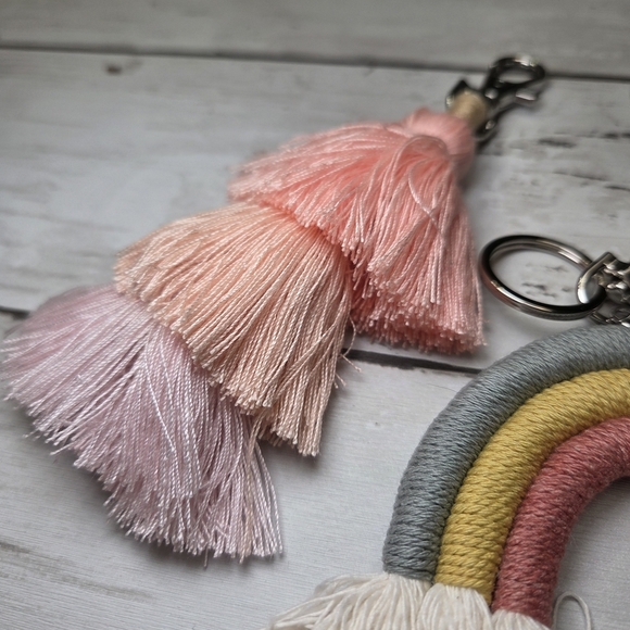 Tassel and Rainbow Keychain Trio - Picture 4 of 5